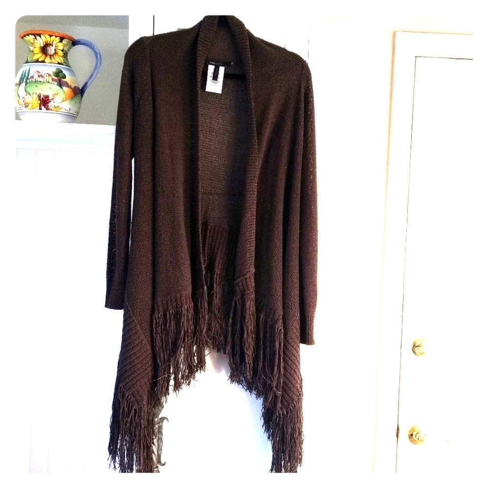 BCBGMAXAZRIA Fringed cardigan S